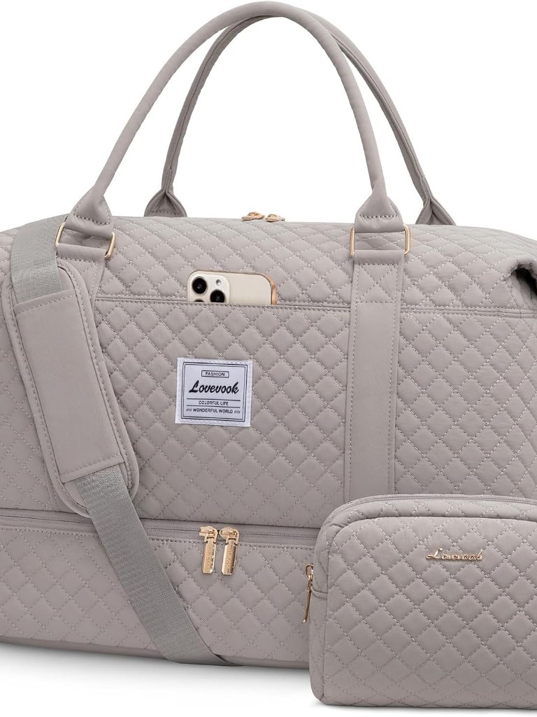 Travel Duffle Bag,Weekender Bags For Women With Shoe Compartmentcarry On Overni